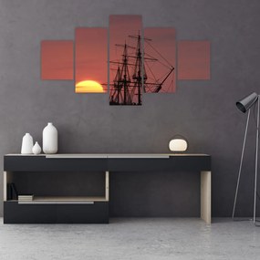 Obraz - Średniowieczny statek (125x70 cm)