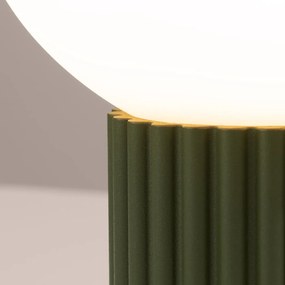 Lampa biurkowa HALO zielona oliwka ryflowana SOLLUX  LIGHTING
