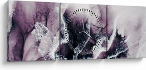 Obraz - Fioletowy marmur N⁰2 (z zegarem) (90x30 cm)