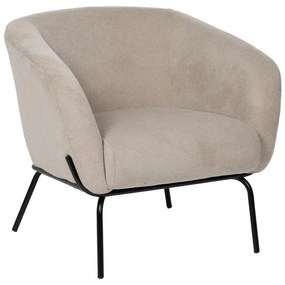 Beżowy fotel z tkaniny szenilowej Classic – Ixia