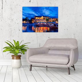 Obraz na szkle nocnego miasta Hoi An w Wietnamie (70x50 cm)