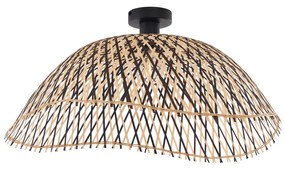 Lampa sufitowa w stylu art deco, czarna bambusowa, 60 cm - Alka