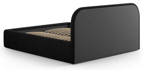 Czarne tapicerowane łóżko dwuosobowe ze schowkiem ze stelażem 180x200 cm Juno – Windsor &amp; Co Sofas