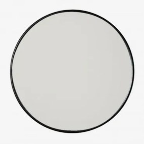 Okrągłe Lustro Ścienne Ø50 Cm Z Żelaza Alnie Czarna - Sklum