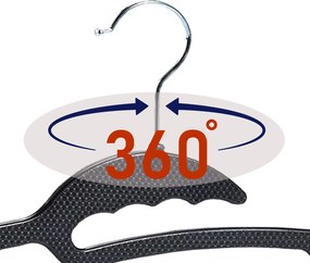 Zestaw wieszaków z antypoślizgową nakładką SOFTY 20 szt. czarno-szare