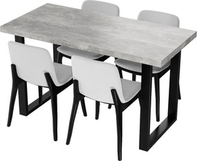 Stół kuchenny z nierozkładanym blatem Vini 135x65 beton jasny