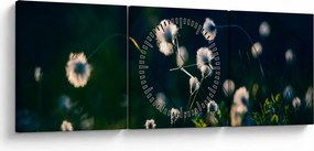 Obraz - Trawa (z zegarem) (90x30 cm)