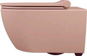 Massi Miska WC wisząca rimless różowa LERA pink z deską wolnoopadającą typu Slim