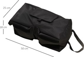 Outsunny Stojak Na Parasol 3-częściowy Czarny Z Worek Do Piasku Wytrzymały i Praktyczny Do Ogrodu | Aosom PL