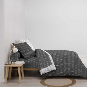 Biała/ciemnoszara bawełniana poszwa na kołdrę dwuosobowa 240x220 cm Aristide – douceur d'intérieur