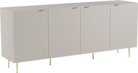 Komoda 4-drzwiowa z MDF i stali - Beżowy i Złoty - YESINIA