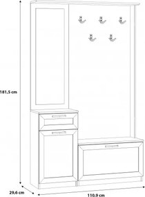 Komplet mebli do przedpokoju z komodą Niko 041-D78 dąb Artisan