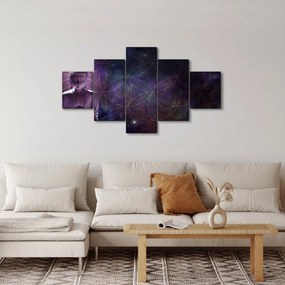 Obraz - Budda z kwiatami życia (125x70 cm)