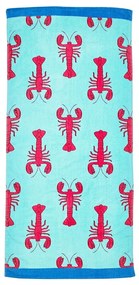 Niebieski bawełniany ręcznik plażowy 76x160 cm Lobster – Catherine Lansfield