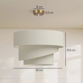 HOMCOM Lampa wisząca z 3 kloszami w wyglądzie lnu, nowoczesna lampa sufitowa z regulacją wysokości, beżowa, żarówki nie są dołączone | Aosom PL