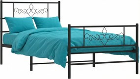 Czarne metalowe łóżko industrialne 80x200 cm E6-S16