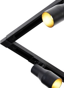 Nowoczesny system szynowy z 5 reflektorami czarny 1-fazowy - Iconic Kohua