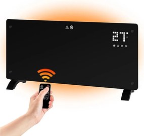 Grzejnik elektryczny Nettlife 2000W, cichy, z pilotem, termostatem, timerem i 2 poziomami mocy.