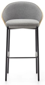 Szaro-naturalny hoker (wysokość siedziska 77 cm) Eamy – Kave Home