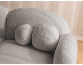 Szary narożnik z materiału bouclé (prawostronny/z szezlongiem) Orbit – Ropez