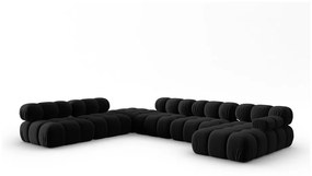 Czarna aksamitna sofa 379 cm Bellis – Micadoni Home