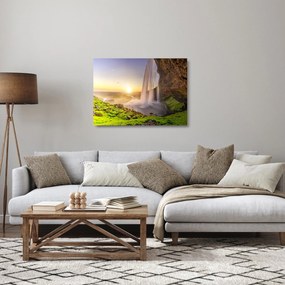 Obraz na szkle - Seljalandsfoss od tyłu jaskini (70x50 cm)