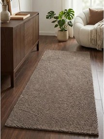 Szarobrązowy wełniany chodnik tkany ręcznie 80x300 cm Calmio – Hanse Home