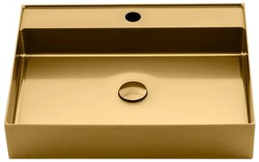 Umywalka ze stali nierdzewnej w kolorze złota 55x42 cm Aurum – Sapho