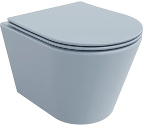Mexen Rico miska wc Rimless z deską wolnoopadającą slim, duroplast, szara-niebieska mat - 30724069
