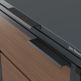 Zabudowa śmietnikowa 120L trzykomorowa, antracyt - orzech