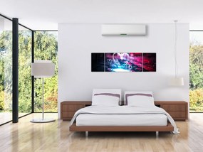Obraz świetlistego serca (170x50 cm)