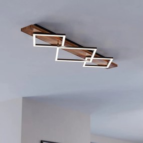 Eglo 901936 - Lampa sufitowa LED BOYA 2xLED/13W/230V + LED/16W czarna/brązowa