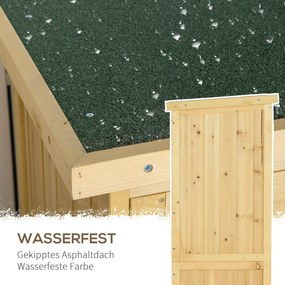 Outsunny szafka ogrodowa drewno szafka na narzędzia szopa na narzędzia z asfaltowym dachem szara