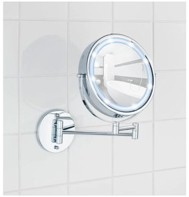 Lustro z oświetleniem/powiększające (5x) kosmetyczne ø 17,5 cm Power-Loc Lumi – Wenko