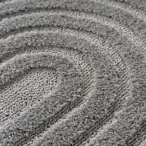 Dywan nowoczesny 3D Art szary Geometria koło 200 cm x 200 cm