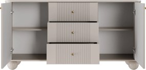 Komoda Vesper 160 cm z szufladami na kulach - kaszmir / złote uchwyty / nogi kule