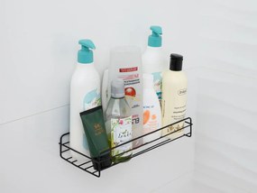 Półka łazienkowa bez wiercenia VIENTO, czarna