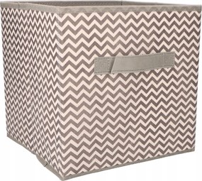 Organizer Tekstylny Wzór Zygzak Pudełko kosz 25x25x25 cm do Szafy Garderoby