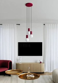 Burgundowa nowoczesna lampa wisząca - K600-Buble