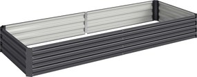 Outsunny Wysokie Grządki ze Stali, otwarte dno, łatwy montaż, 95 dł. x 90,5 szer. x 29,8 wys. cm, Szary
