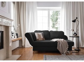 Antracytowy sztruksowy szezlong (lewostronny) Chic Charlotte – Miuform