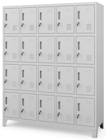 Szafa skrytkowa socjalna BHP szara: ROBERT, 1360 x 1720 x 450 mm