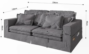 Szara sofa 236 cm Nora – Ropez