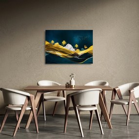 Obraz na szkle - Jeleń w krajobrazie (70x50 cm)