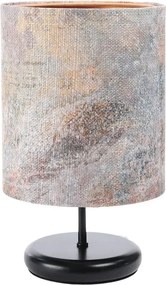 Czarna nowoczesna lampa stołowa z nadrukiem W1-T13