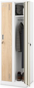 Szafa BHP wąska 60x50x180 cm Eco Design Kacper 2, biały/dąb sonoma