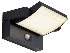 Zewnetrzna Zewnętrzna lampa ścienna czarna z LED IP54 z czujnikiem ruchu solarna - Judge Nowoczesny Oswietlenie zewnetrzne