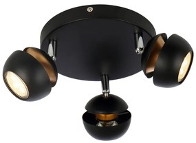 Lampa sufitowa w czarno-złotym kolorze z metalowym kloszem 26x26 cm Boni – Candellux Lighting