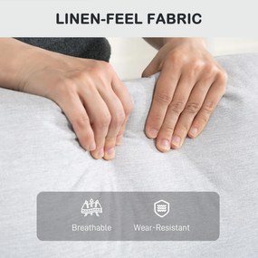 HOMCOM Regulowany fotel relaksacyjny z podnóżkiem, Nowoczesny fotel tapicerowany, Jasnoszary