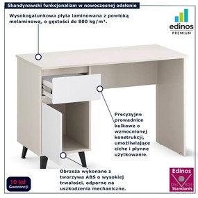 Biurko w stylu skandynawskim kaszmir + biały K7-P63